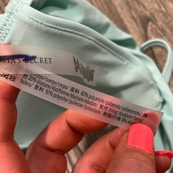 NWOT Victoria’s Secret Triangle Bikini Top Waist Wrap Padded Mint Green Size XS - Picture 3 of 4